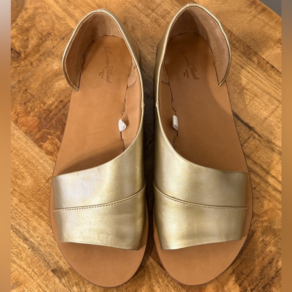 Universal Thread Gold Open-Toe Sandals - Picture 4 of 5